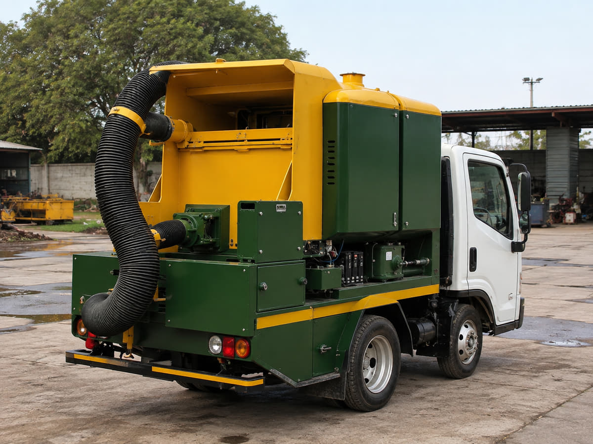 Dry and wet garbage suction machine with large collection hose