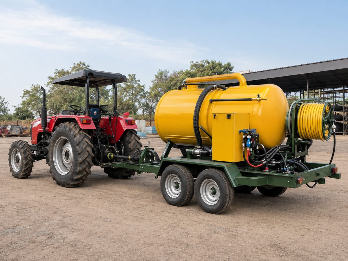 Tractor trailer mounted suction cum jetting unit