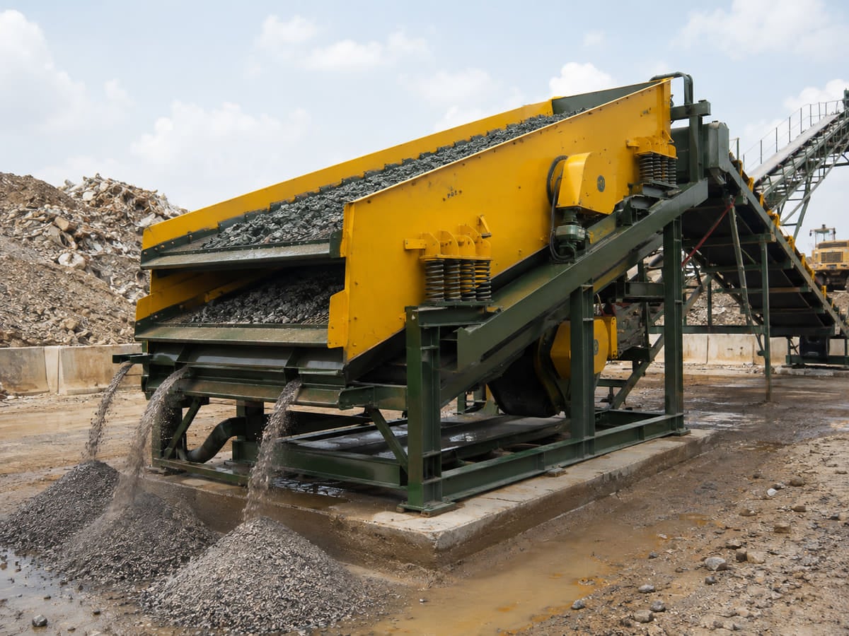 Multi-deck vibrating screen for aggregate and waste classification